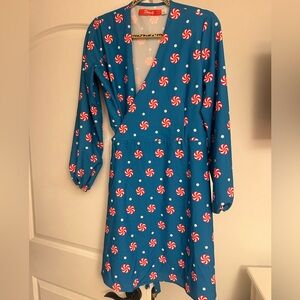 Stylish Blue Peppermint Pattern Dress